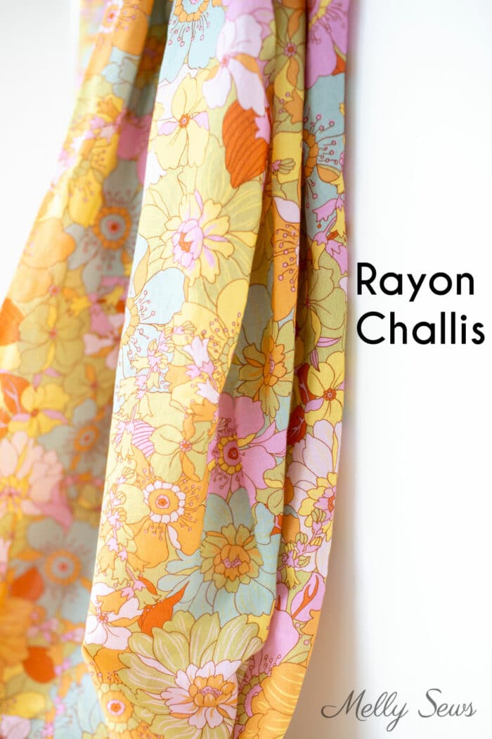 Retro floral rayon challis fabric