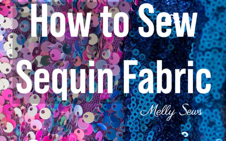 Multicolored sequin fabrics with text How to Sew Sequin Fabric